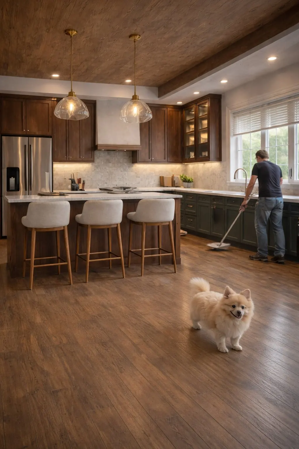 Dapur sesudah: kitchen set tropical modern dengan island